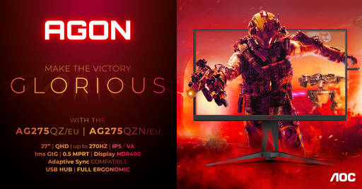 Игровое железо - Пятое поколение мониторов AGON пополняется новыми моделями AG275QZ/EU и AG275QZN/EU Игровое железо - Пятое поколение мониторов AGON пополняется новыми моделями AG275QZ/EU и AG275QZN/EU